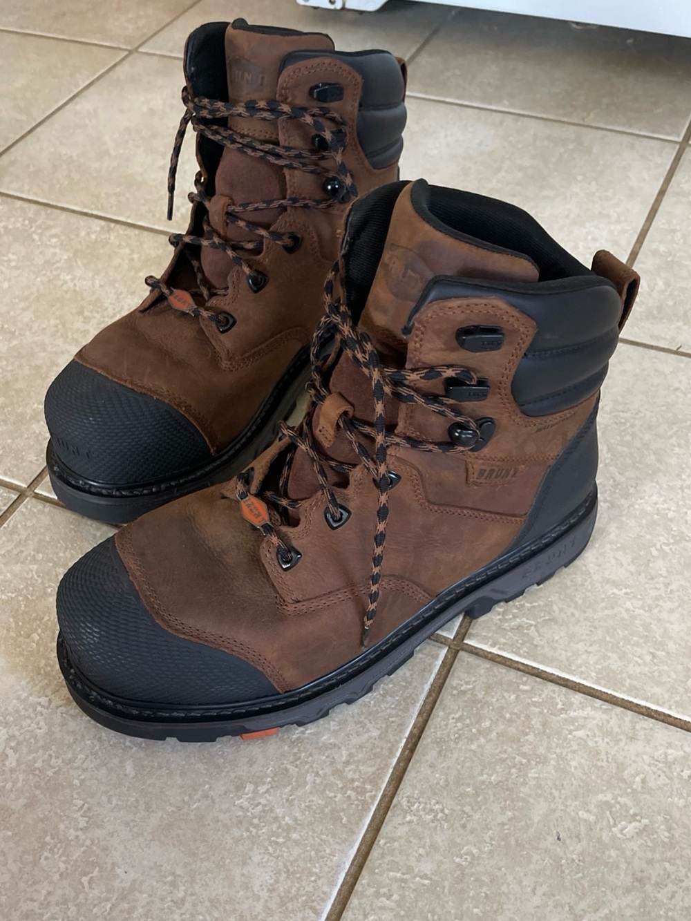 Brunt Perkins Work Boots Mens Sz 11.5 Brown Leather Safety Toe EH ASTM F2413-18